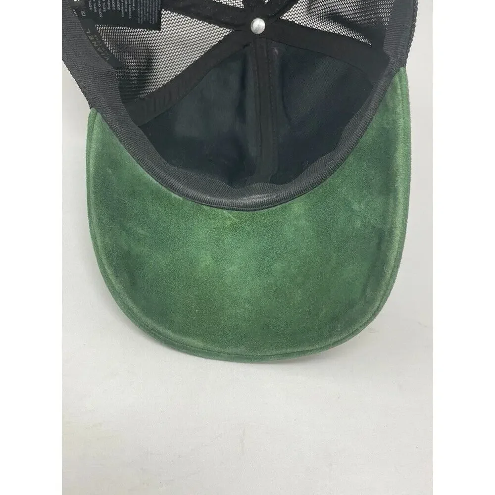 Vianel New York Hat Cap Green Size 58 Snap Back Suede Made In Italy‎ Darted